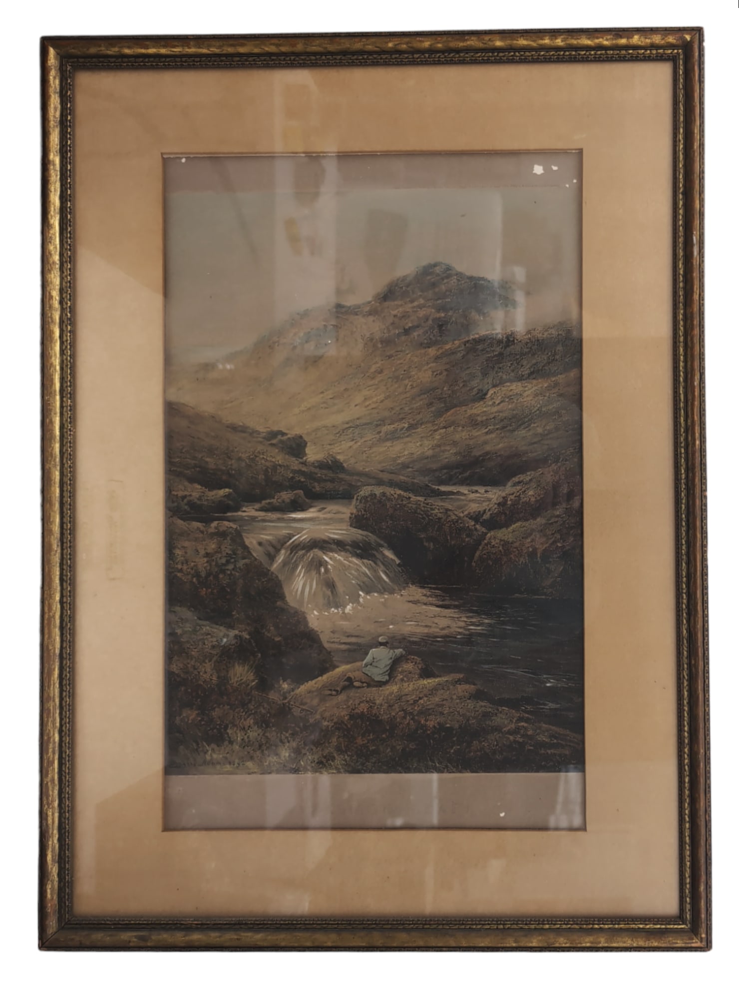 Framed landscape print after Douglas Adams. Signed.: Framed landscape print after Douglas Adams. Signed.