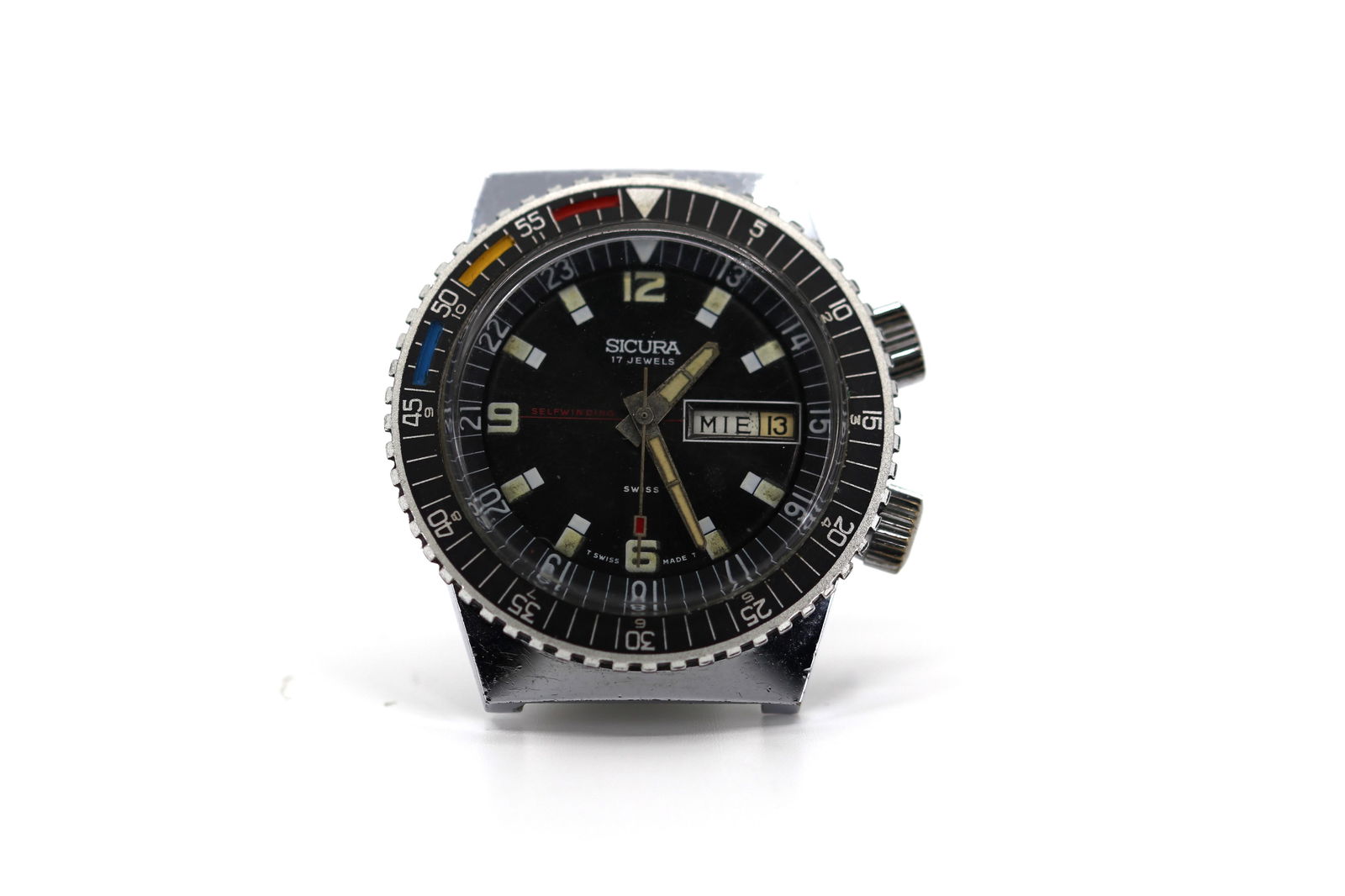 VINTAGE SICURA DIVER DOUBLE CROWN AUTOMATIC WATCH (1 of 4)