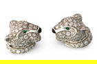 PANTHER EARRINGS 18K WHITE GOLD 6.62GR DIAMONDS TW 0.75 CTS VS1