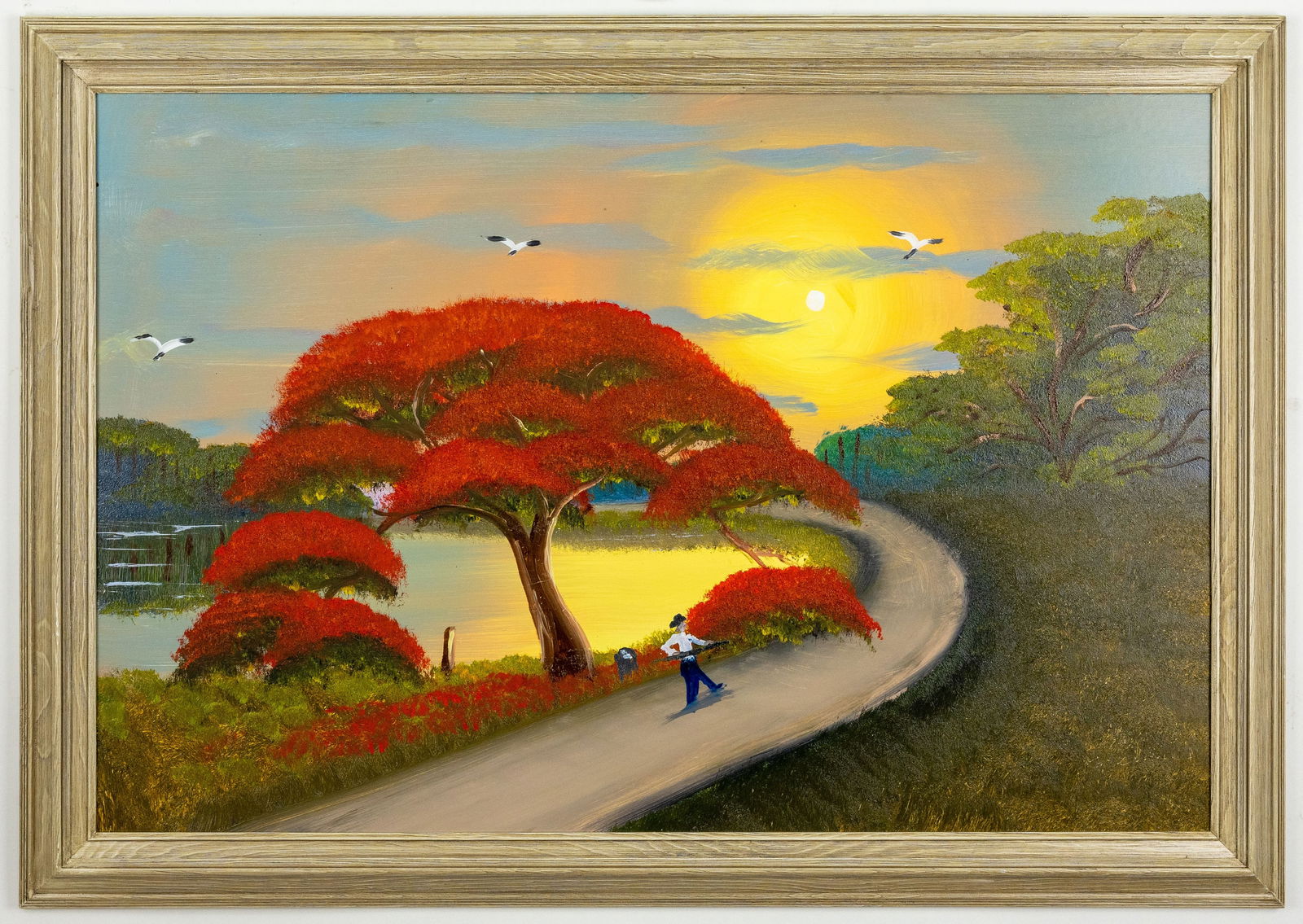 AL BLACK FLORIDA HIGHWAYMEN OIL ON MASONITE PAINTING (1 of 3)