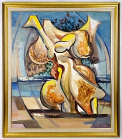 DOMINGO RAVENET ESQUERDO (CUBA 1905-1969) "NATURA" OIL ON CANVAS PAINTING, 1969. SIGNED