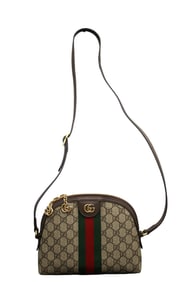 GUCCI OPHIDIA DOME SHOULDER BAG GG COATED CANVAS SMALL