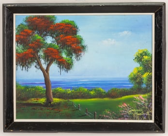 "JAMAICA" OIL ON CANVAS PAINTING ATTRIBUTED TO AGEO SMITH '91