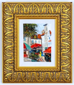 OIL ON CANVAS GENRE PAINTING ATTRIBUTED TO ELIZABETH MOLAKIDIS