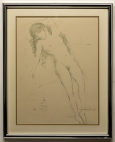 LITHOGRAPH "NUDE WITH RAISED ARMS" ATTRIBUTED TO SALVADOR DALI (1904-1989)