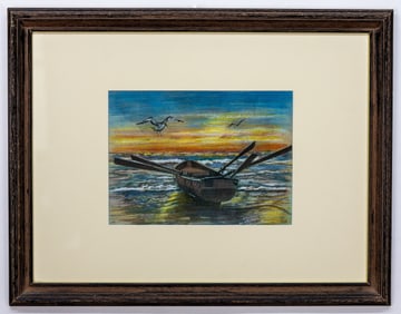 FRAMED PRINT OF THE BEACH SHORE