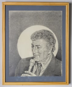 GRAPHITE PORTRAIT BY HERNAN MIRANDA. SIGNED BY THE ARTIST
