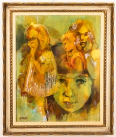 GIGI GALLANT PAINTING ON CANVAS GIRLS SIGNED