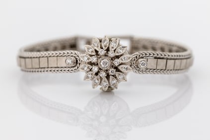 HEIRLOOM WATCH 14K WHITE GOLD WITH DIAMONDS