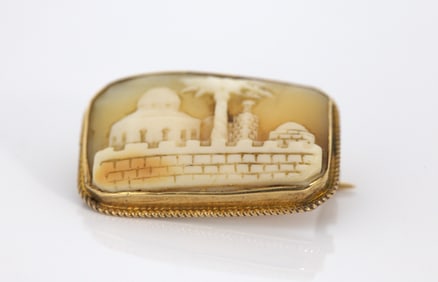 ARABIC CAMEO 14k GOLD PIN