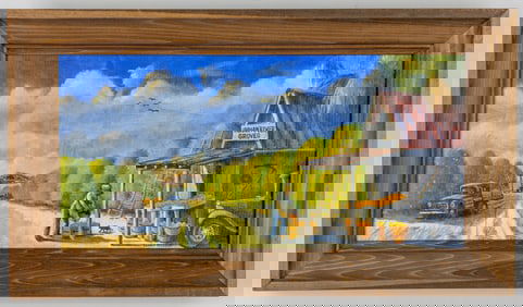 LARRY HILPPOT ACRYLIC AND OIL ON CANVAS PAINTING