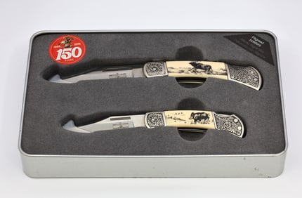 SET OF AMERICAN LEGEND WINCHESTER 150TH ANNIVERSARY POCKET KNIFES