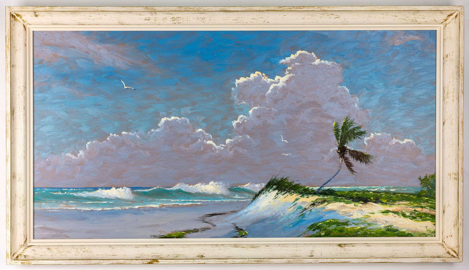 HAROLD NEWTON FLORIDA HIGHWAYMEN OIL ON UPSON BOARD PAINTING (1 of 6)