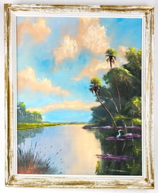 LEMUEL NEWTON(1950 - 2014) OIL PAINTING ON BOARD