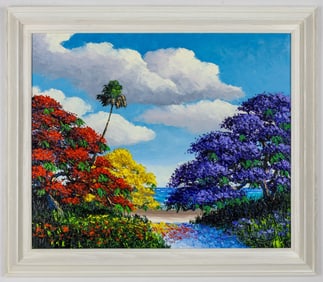 MARK STANFORD FLORIDA ARTIST ROYAL POINCIANA,  JACARANDA