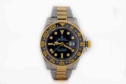 ROLEX GMT MASTER  18K GOLD AND STEEL WATCH