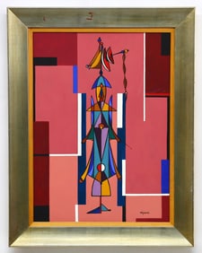 JOSE MARIA MIJARES (1921-2004) GOUACHE ON WOOD PAINTING