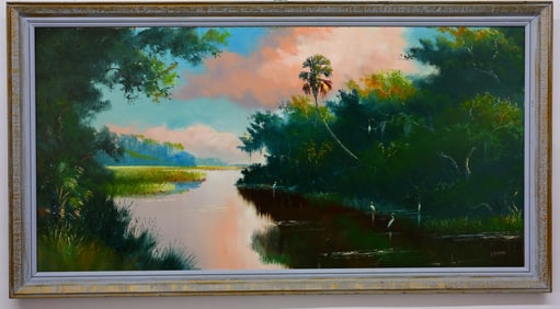 SAM NEWTON (b. 1948)  FLORIDA HIGHWAYMEN "PASTORAL WATERWAY"