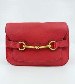 GUCCI HORSEBIT RED LEATHER SHOULDER BAG