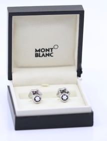 MONTBLANC MEN'S ROUND SNOWCAP EMBLEM CUFFLINKS