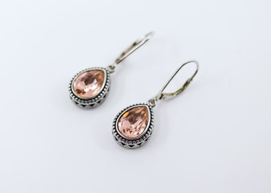 AVA RO STERLING SILVER EARRINGS WITH SWAROVSKI CRYSTALS
