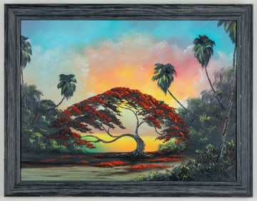 WEST EVANS FLORIDA ARTIST OIL ON CANVAS PAINTING