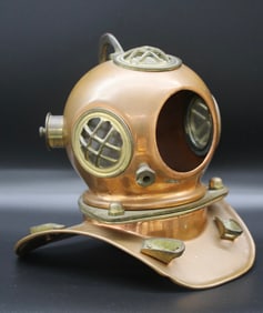COPPER, GLASS & BRASS MINIATURE DIVING HELMET