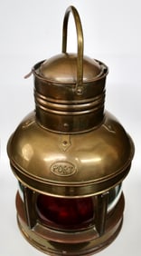 BRASS STARBOARD & PORT NAUTICAL OIL LANTERN