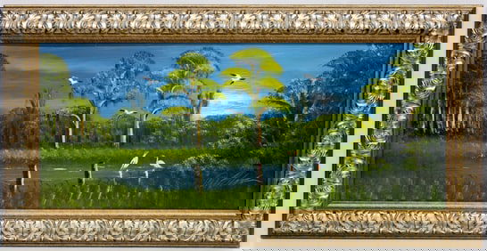 AL BLACK OIL ON MASONITE PAINTING