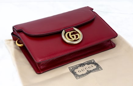 GUCCI CALFSKIN GG RING SHOULDER BAG