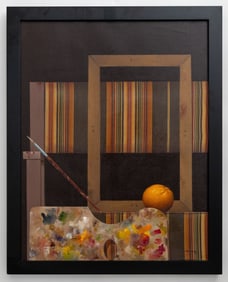 HERNAN MIRANDA MIXED MEDIA PAINTING. SIGNED
