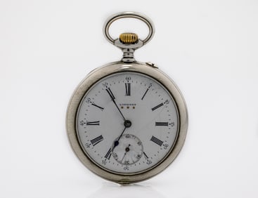 LONGINES POCKET WATCH WITH METALLIC CASE