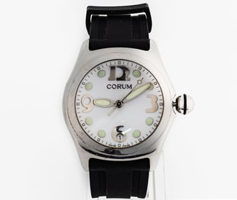 CORUM BUBBLE 163.150.20 45MM WHITE DIAL QUARTZ WATCH
