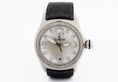 CORUM BUBBLE 163.257.47 DIAMONDS DATE WATCH APPRX. 2.2TCW DIAMONDS