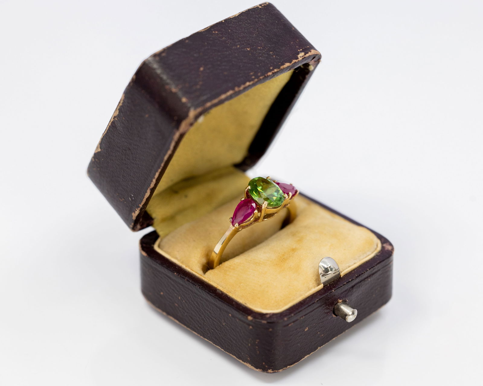 RUSSIAN ANTIQUE 14K GOLD RING 1.35 CT GIA CERTIFIED NATURAL DEMANTOID GARNET (1 of 11)