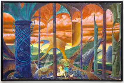 MIGUEL PI 2004 MIXED MEDIA ON CANVAS PAINTING