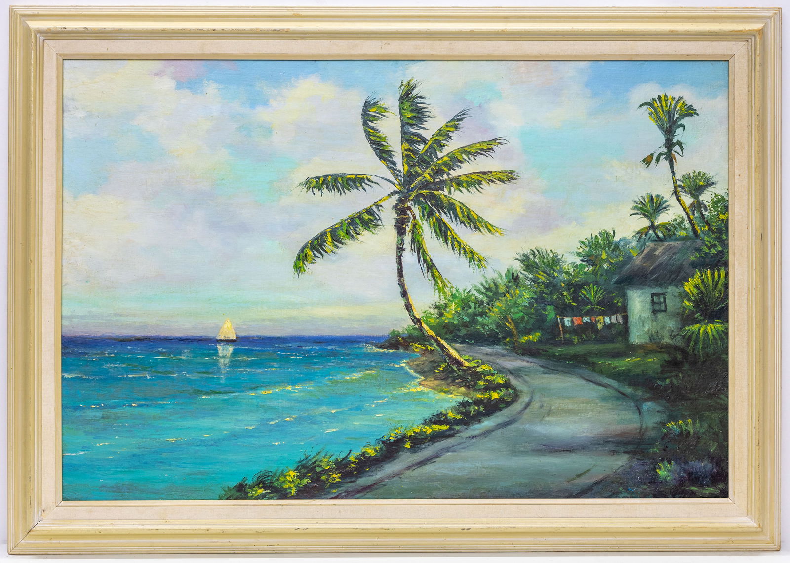 FLORIDA LANDSCAPE, HIGHWAYMEN? OIL ON BOARD PAINTING (1 of 4)