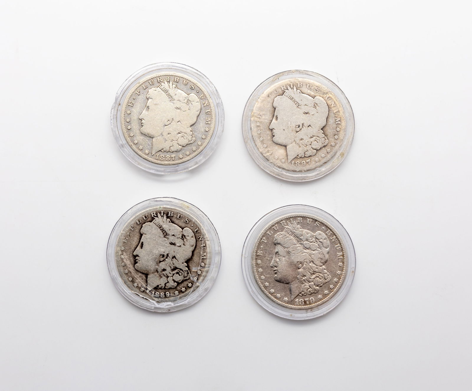 MORGAN SILVER DOLLAR COINS (PACKED) SET OF 4 ACROSS MULTIPLE YEARS (1 of 2)