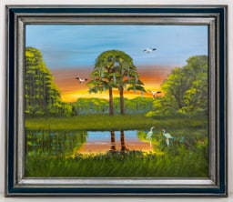 AL BLACK FLORIDA HIGHWAYMEN PAINTING O/B
