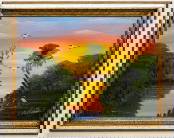 AL BLACK FLORIDA HIGHWAYMEN PAINTING O/B
