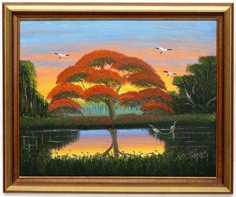AL BLACK FLORIDA HIGHWAYMEN PAINTING O/B