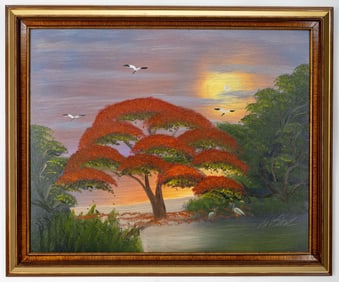 AL BLACK FLORIDA HIGHWAYMEN PAINTING O/B