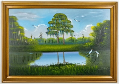 AL BLACK FLORIDA HIGHWAYMEN PAINTING O/B