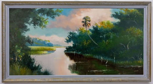 SAM NEWTON FLORIDA HIGHWAYMEN PAINTING O/B