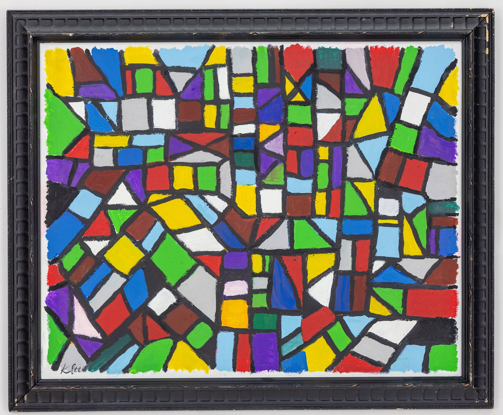 PAUL KLEE. O/C ABSTRACT PAINTING. SIGNED: Description:Swiss-born German artist. His highly individual style was influenced by movements in art that included expressionism, cubism, and surrealism. Material:Oil on canvas Measurments: 30"x 24" A