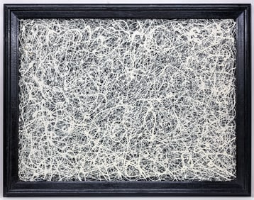 MARCEL BARBEAU. O/C ABSTRACT PAINTING. SIGNED