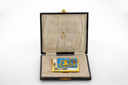 RUSSIAN IMPERIAL SILVER ENAMEL DIAMOND SIGARETTE CASE