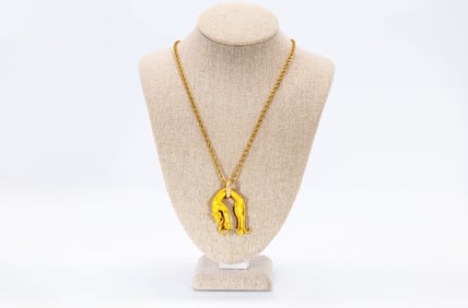 18K PANTHER NECKLACE WITH ROUND CUT DIAMONDS