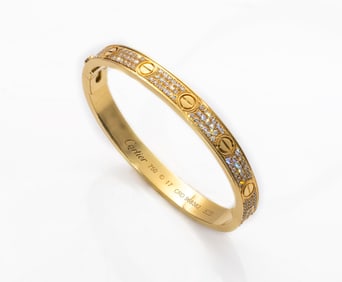 CARTIER 18K LOVE BRACELET 41GR WITH VS1 DIAMONDS 4.32CT
