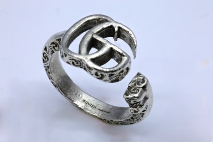 GUCCI DOUBLE G KEY SILVER RING. AG 925